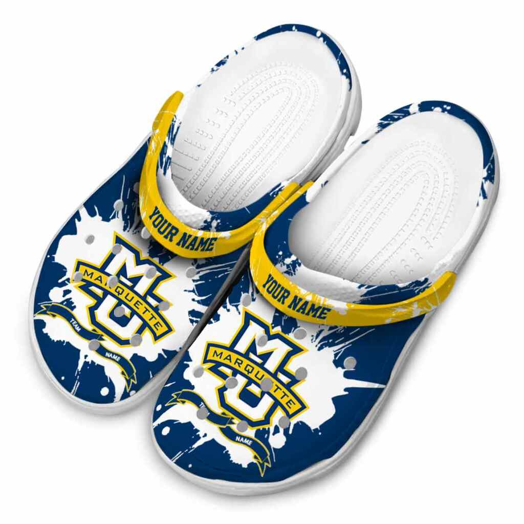 Custom Marquette Golden Eagles Splatter Pattern ClogTVC1801833 - Image 4