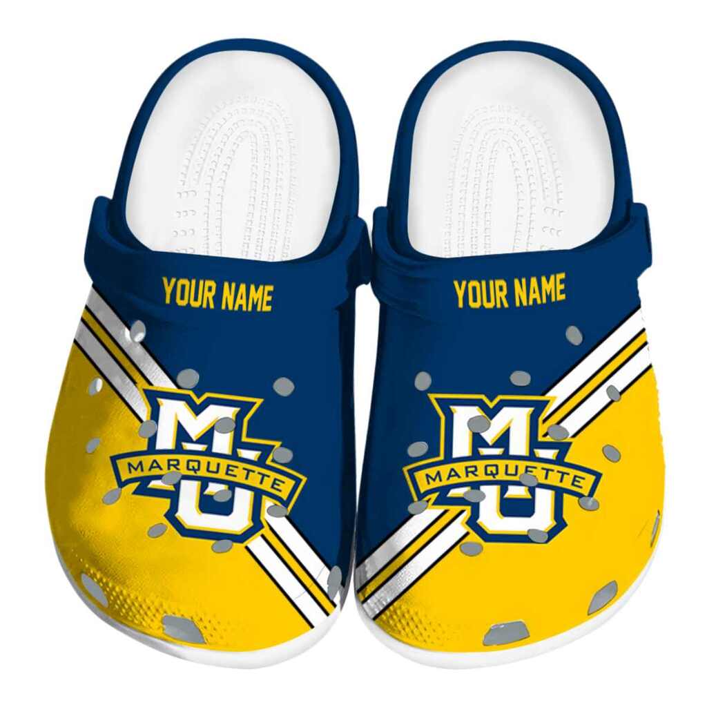 Custom Marquette Golden Eagles Striped Accents ClogTVC1801834