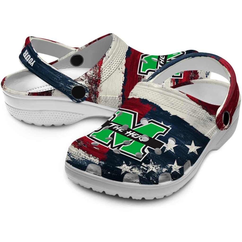 Custom Marshall Thundering Herd Patriotic Stripes ClogTVC1801822 - Image 3