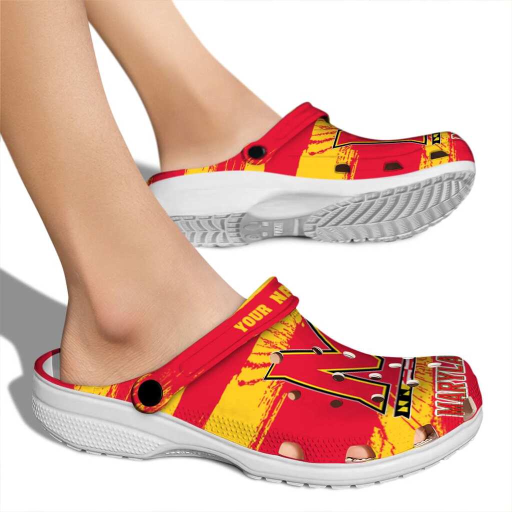 Custom Maryland Terrapins Paint Splatter Graphics ClogTVC1801833 - Image 2