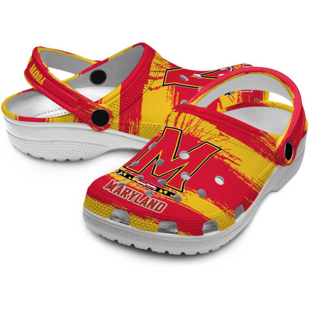Custom Maryland Terrapins Paint Splatter Graphics ClogTVC1801833 - Image 3