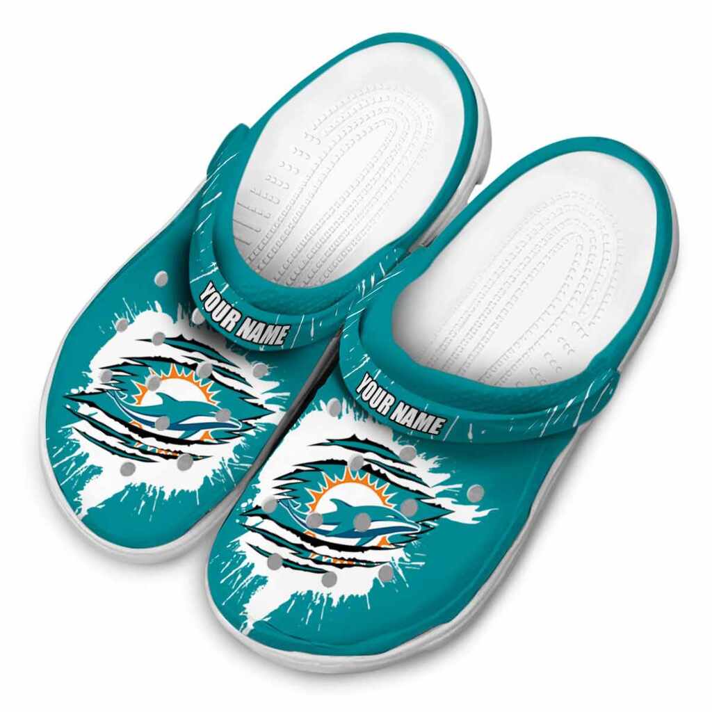 Custom Miami Dolphins Splash Motif Background ClogTVC1801138 - Image 4