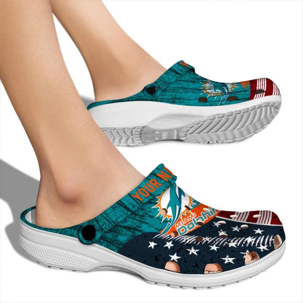 Custom Miami Dolphins Star-Spangled Side Pattern ClogTVC1801138 - Image 2