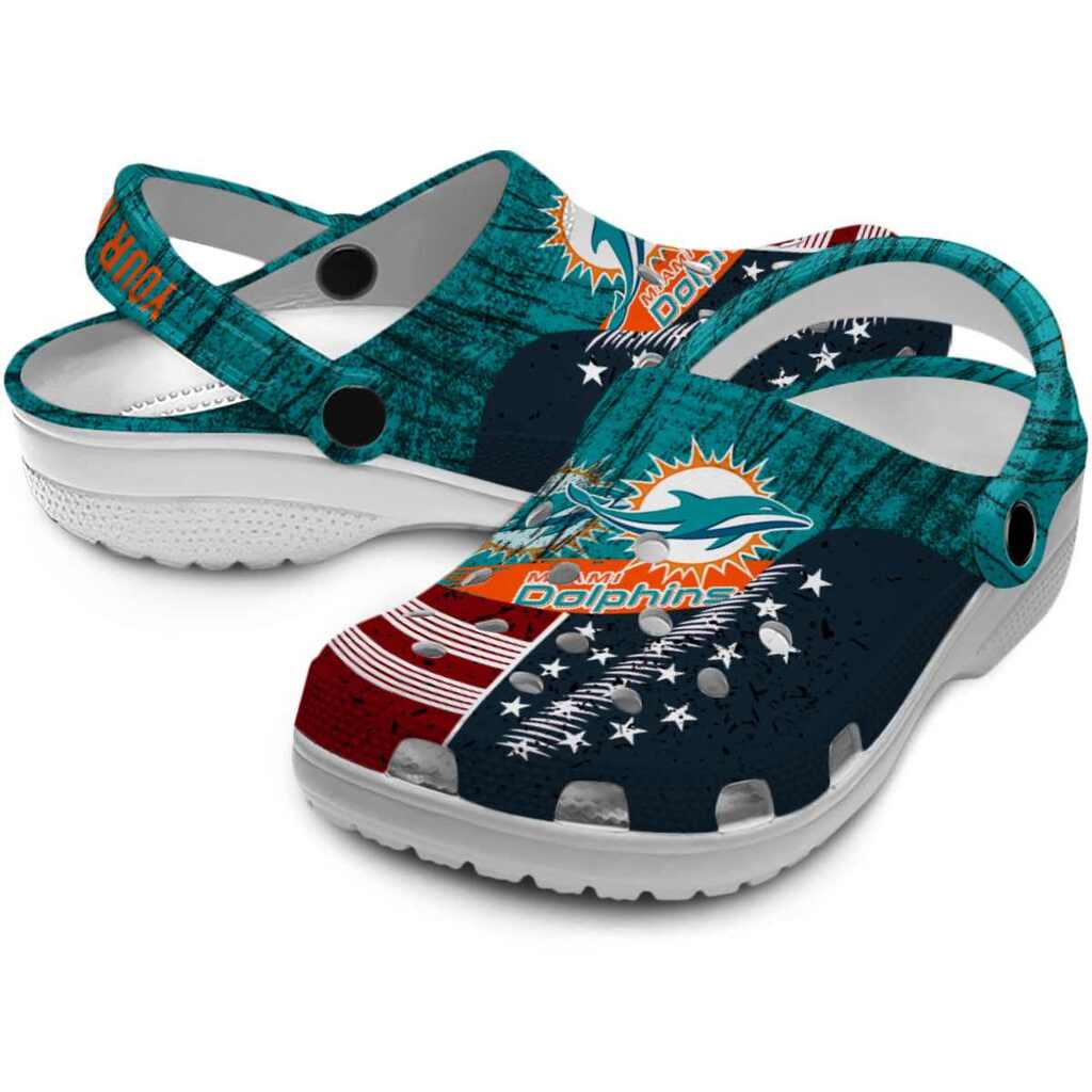 Custom Miami Dolphins Star-Spangled Side Pattern ClogTVC1801138 - Image 3