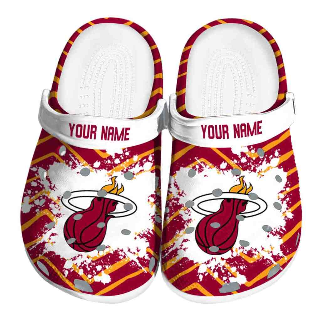 Custom Miami Heat Zigzag Paint Burst ClogTVC1801831