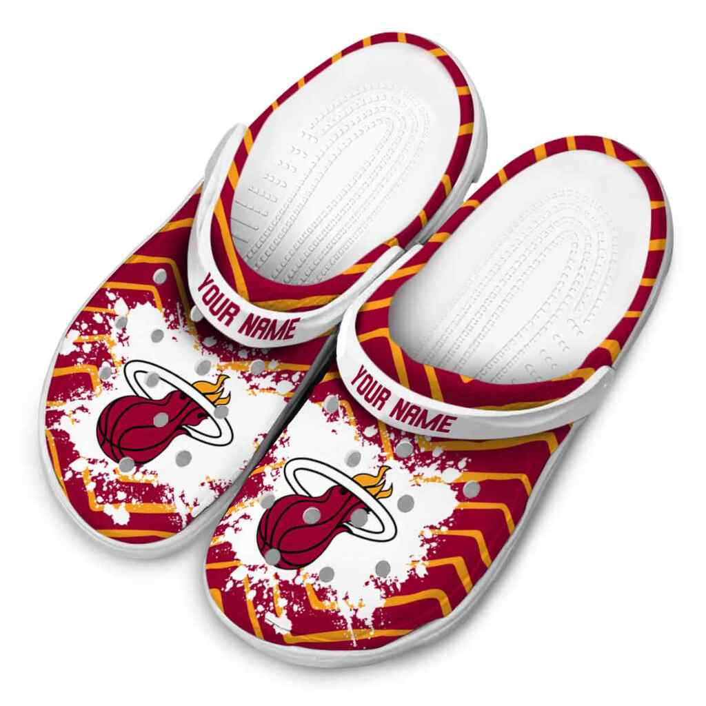 Custom Miami Heat Zigzag Paint Burst ClogTVC1801831 - Image 4