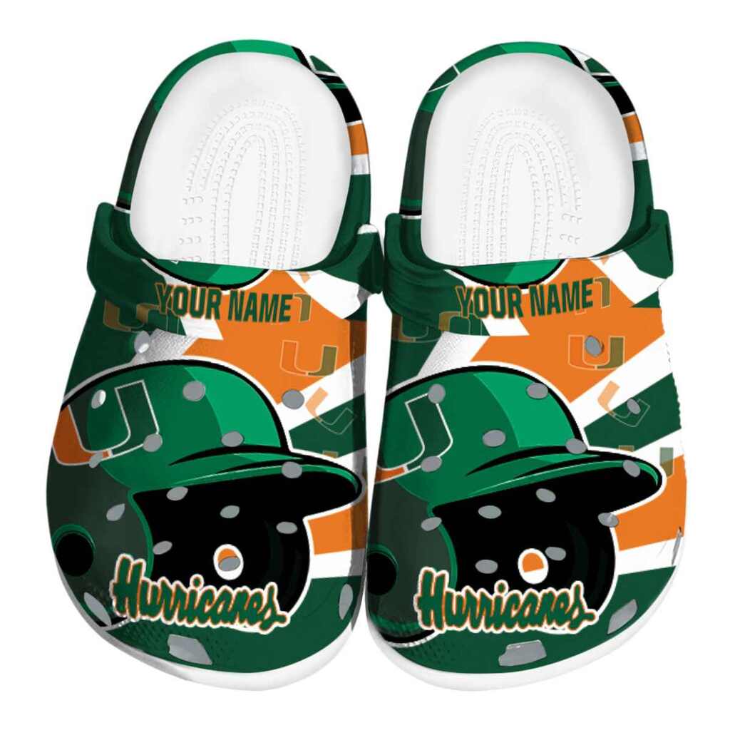 Custom Miami Hurricanes Baseball Helmet ClogTVC180128