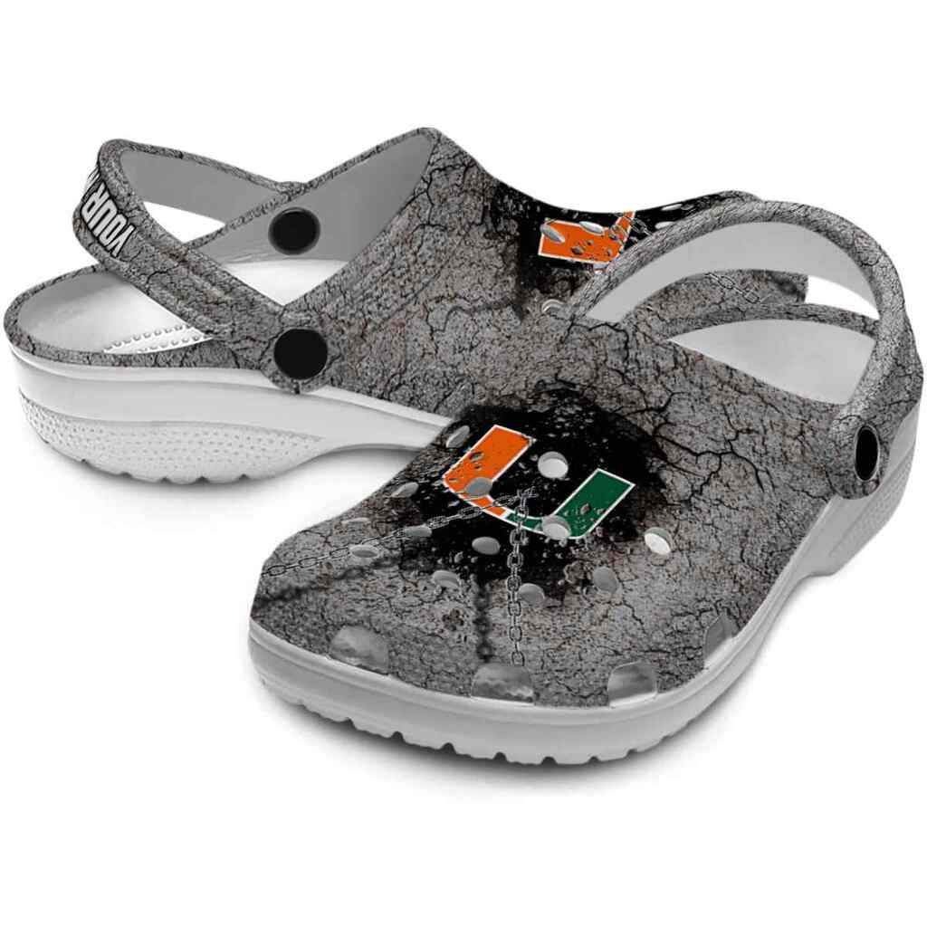 Custom Miami Hurricanes Cracked Ground Texture ClogTVC180128 - Image 3
