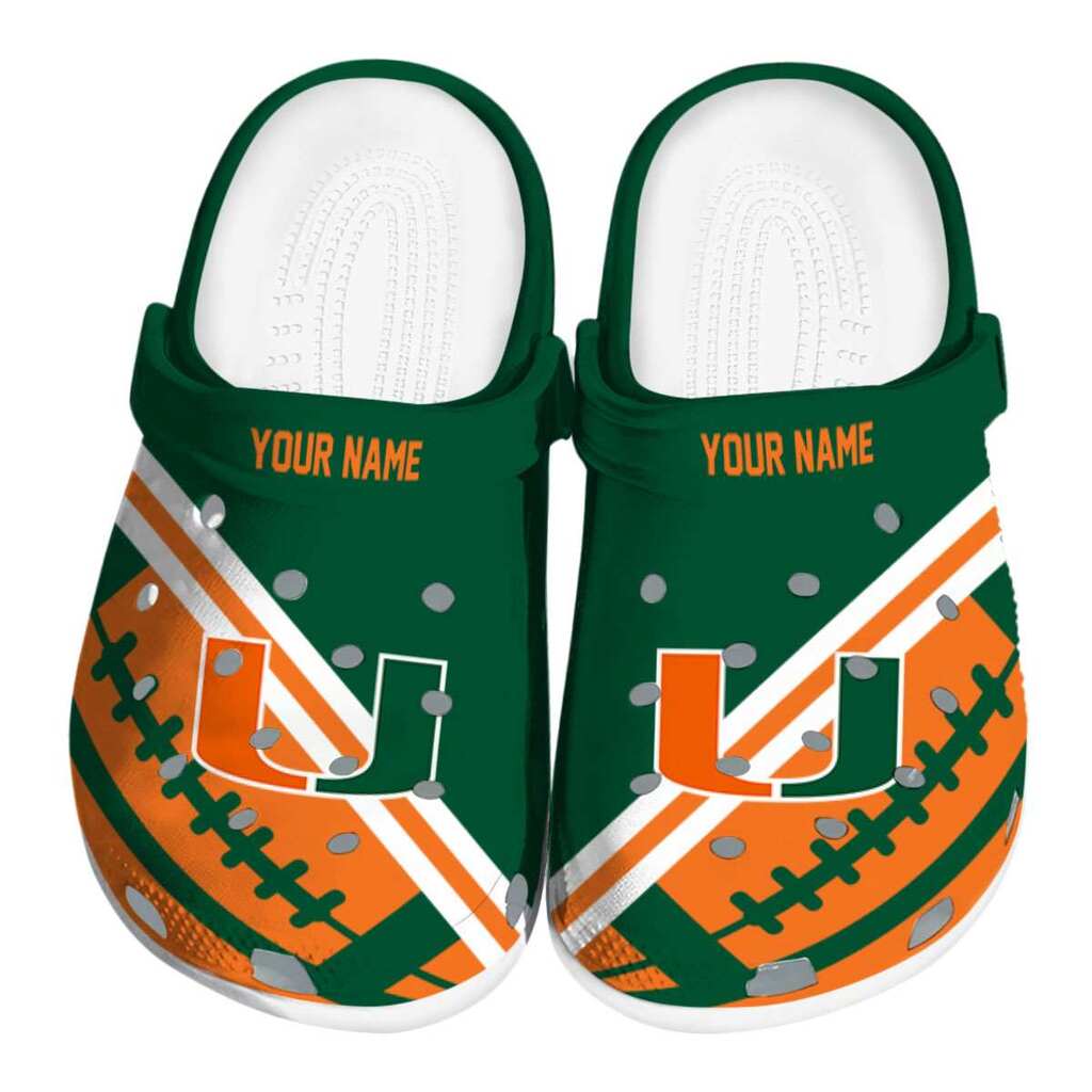Custom Miami Hurricanes Football Motif ClogTVC180130