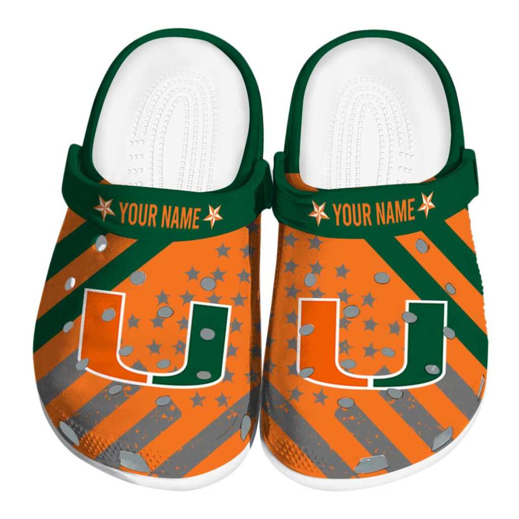Custom Miami Hurricanes Star-Spangled Graphic ClogTVC180130