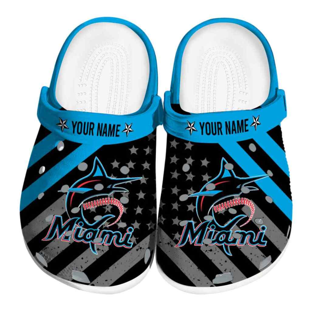 Custom Miami Marlins Star-Spangled Graphic ClogTVC1801193