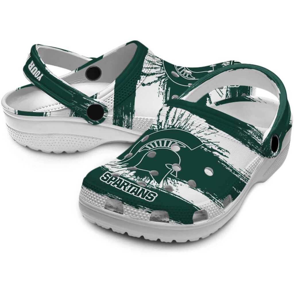 Custom Michigan State Spartans Paint Splatter Graphics ClogTVC180130 - Image 3
