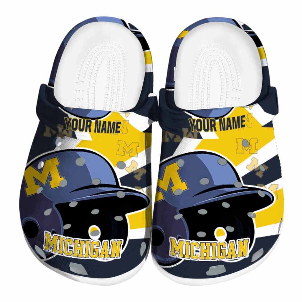 Custom Michigan Wolverines Baseball Helmet ClogTVC1801139