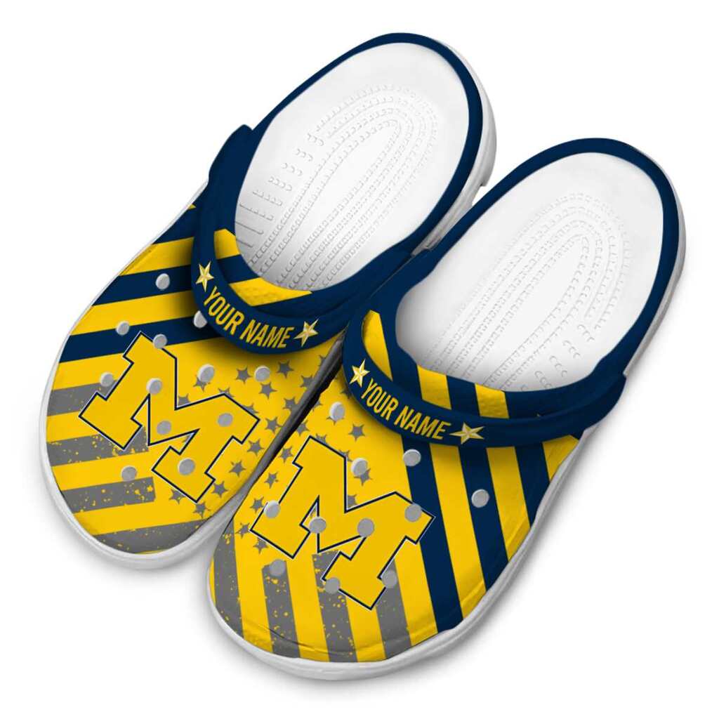 Custom Michigan Wolverines Star-Spangled Graphic ClogTVC1801138 - Image 4