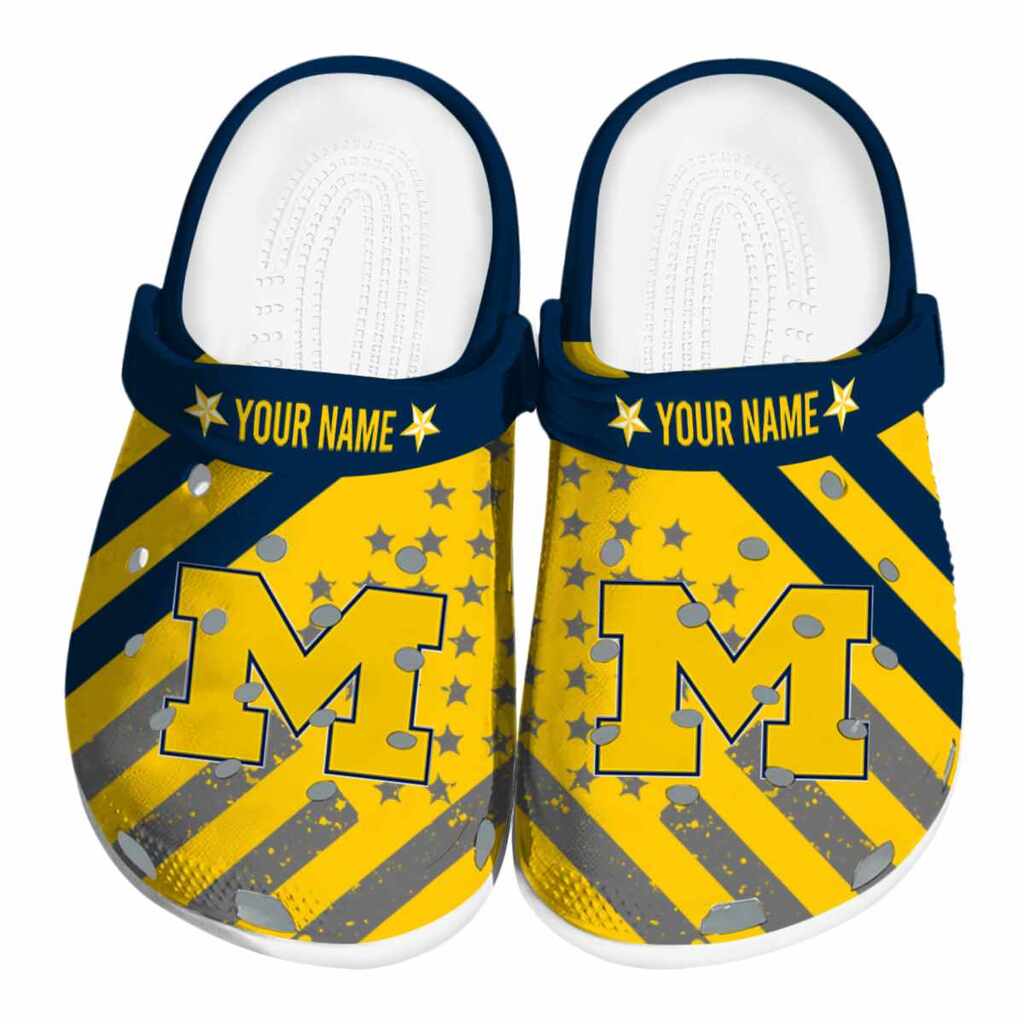 Custom Michigan Wolverines Star-Spangled Graphic ClogTVC1801138