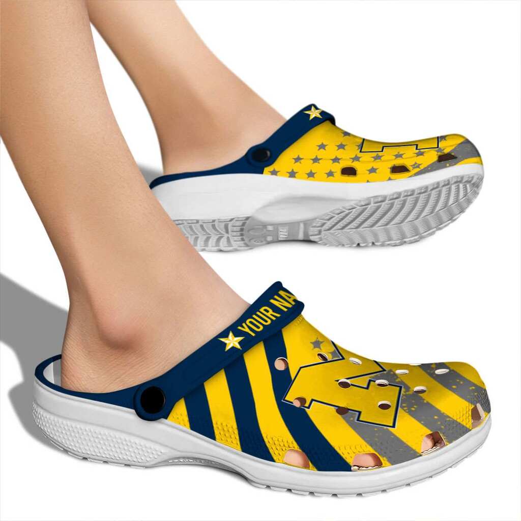 Custom Michigan Wolverines Star-Spangled Graphic ClogTVC1801138 - Image 2