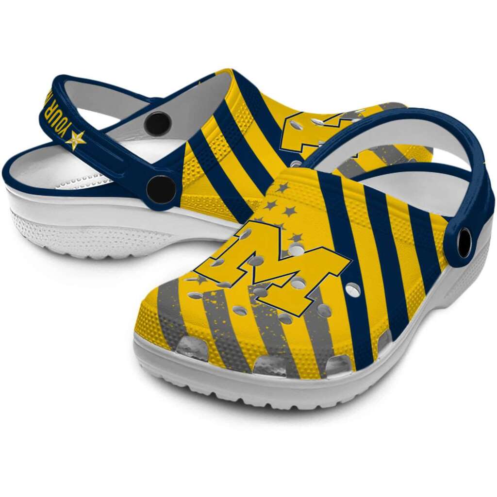 Custom Michigan Wolverines Star-Spangled Graphic ClogTVC1801138 - Image 3