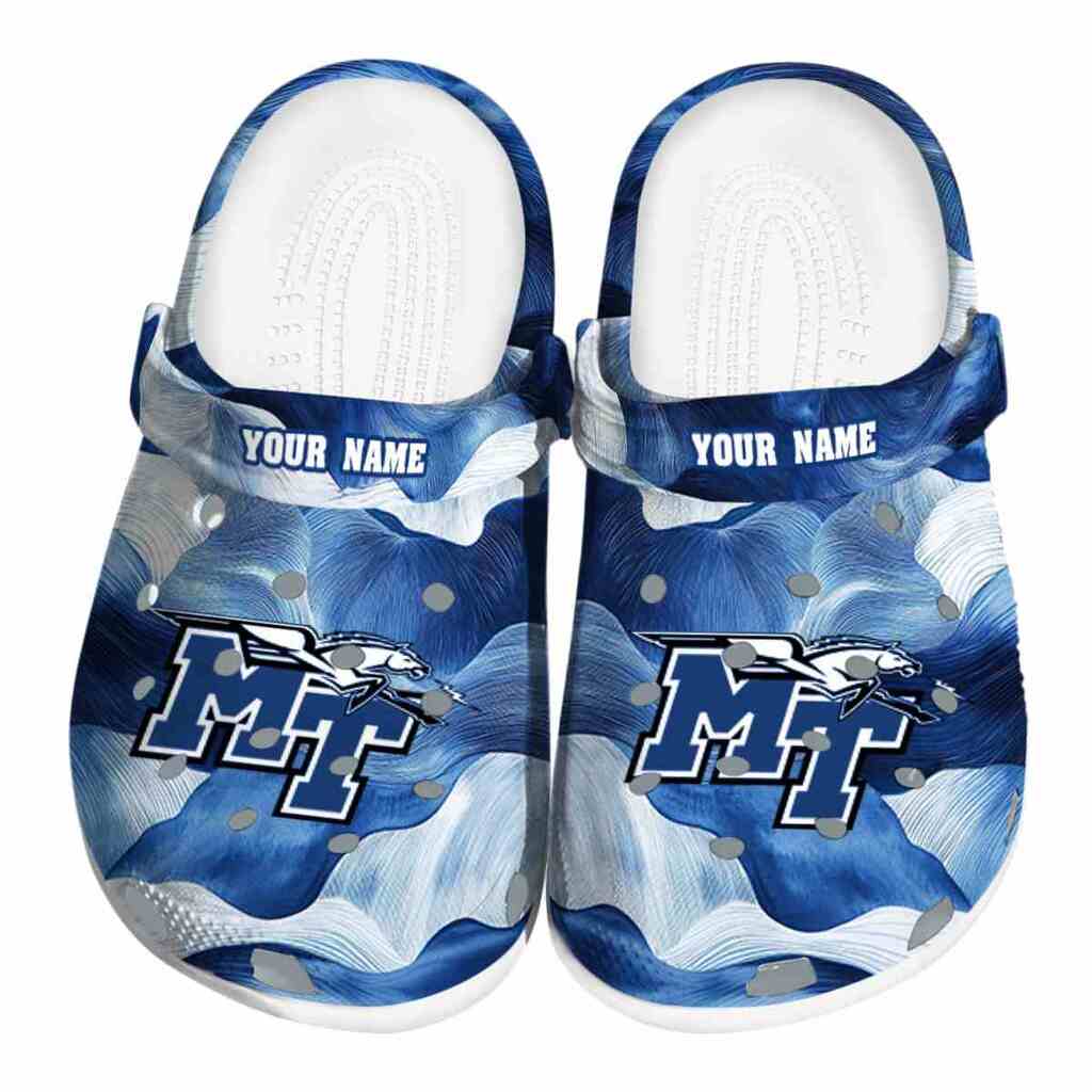 Custom Middle Tennessee Blue Raiders Ocean Waves ClogTVC1801823