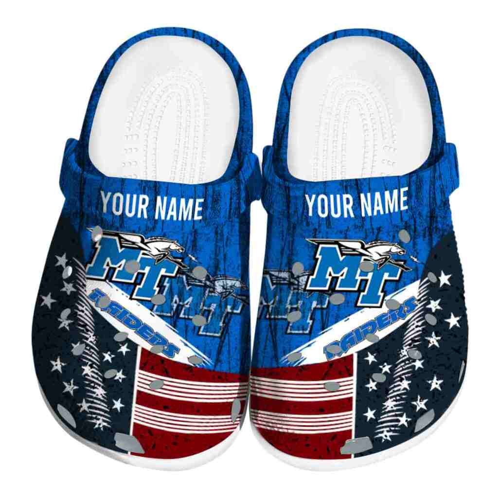 Custom Middle Tennessee Blue Raiders Star-Spangled Side Pattern ClogTVC1801832
