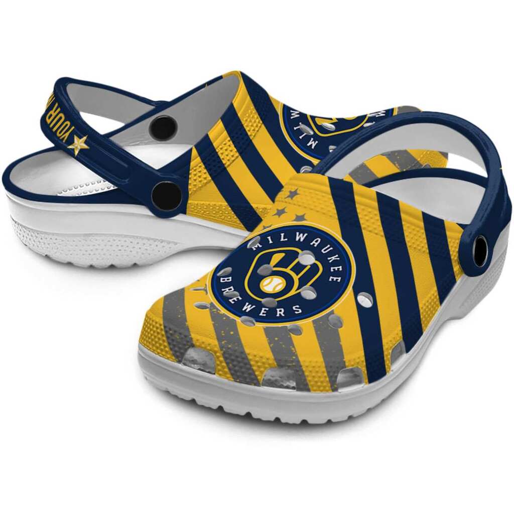 Custom Milwaukee Brewers Star-Spangled Graphic ClogTVC180122 - Image 3