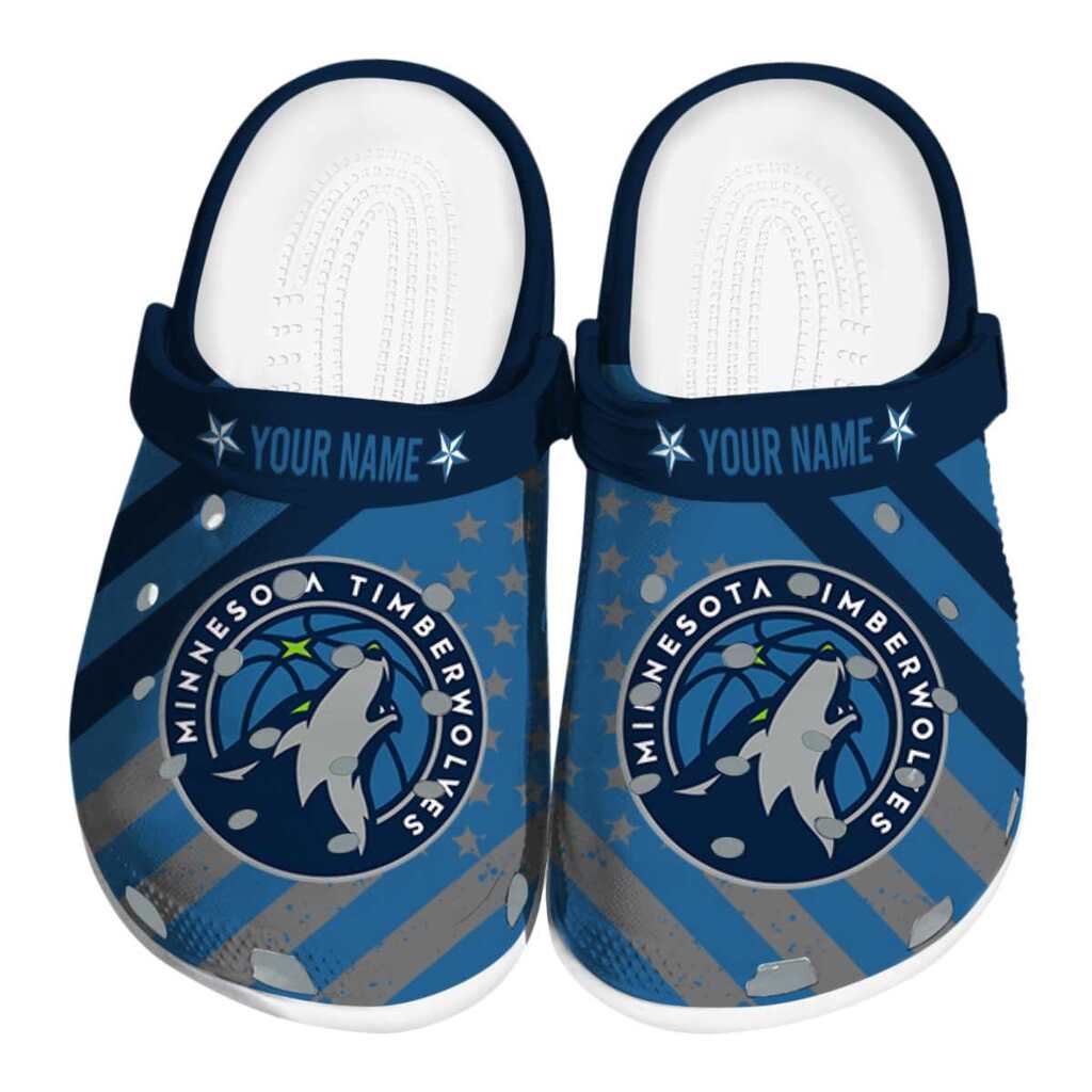 Custom Minnesota Timberwolves Star-Spangled Graphic ClogTVC1801735