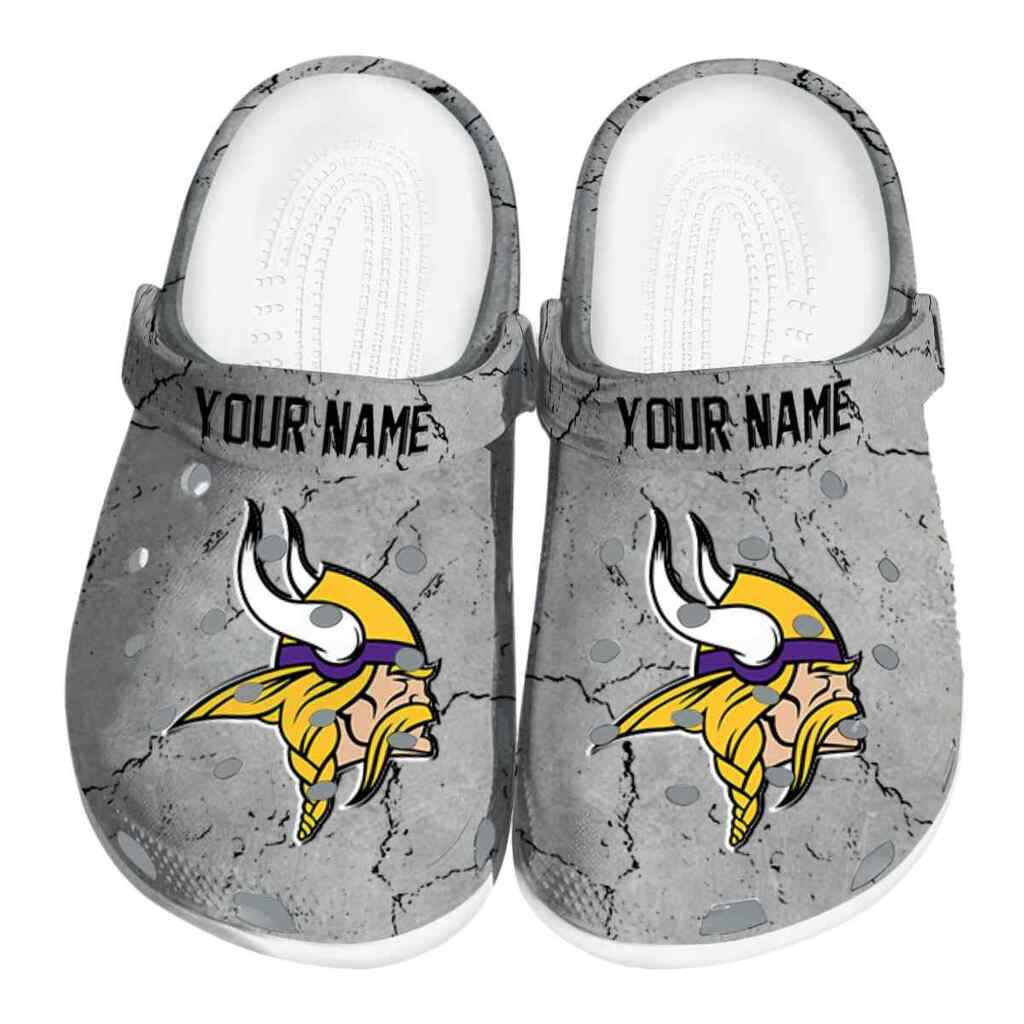 Custom Minnesota Vikings Cracked Texture ClogTVC180123