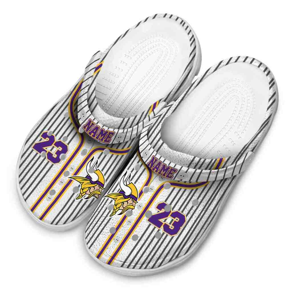 Custom Minnesota Vikings Pinstripe Pattern ClogTVC180122 - Image 4