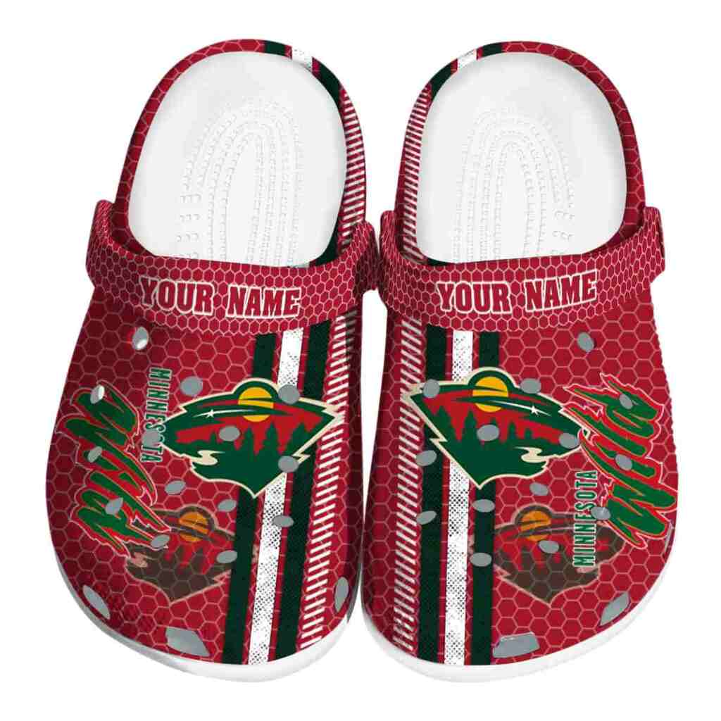 Custom Minnesota Wild Contrasting Stripes ClogTVC1801878
