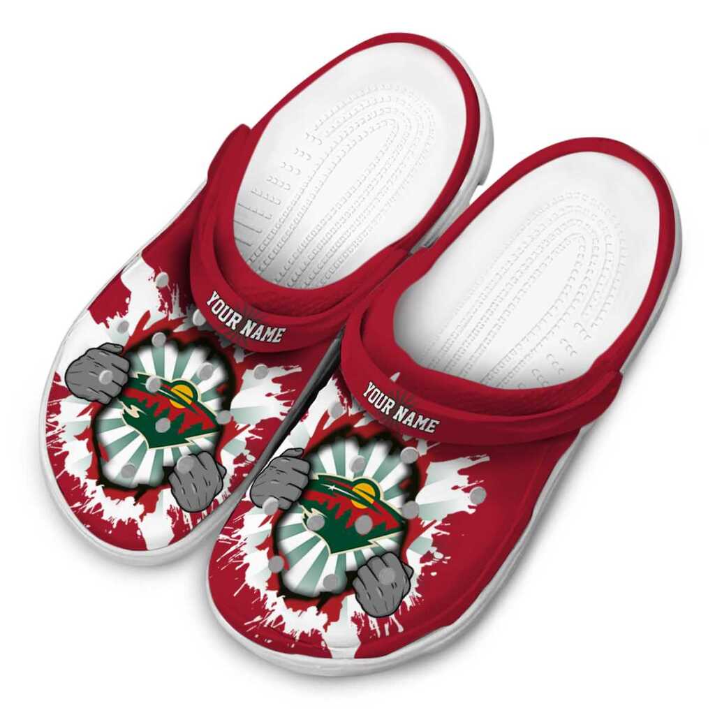 Custom Minnesota Wild Gripping Hand ClogTVC1801877 - Image 4