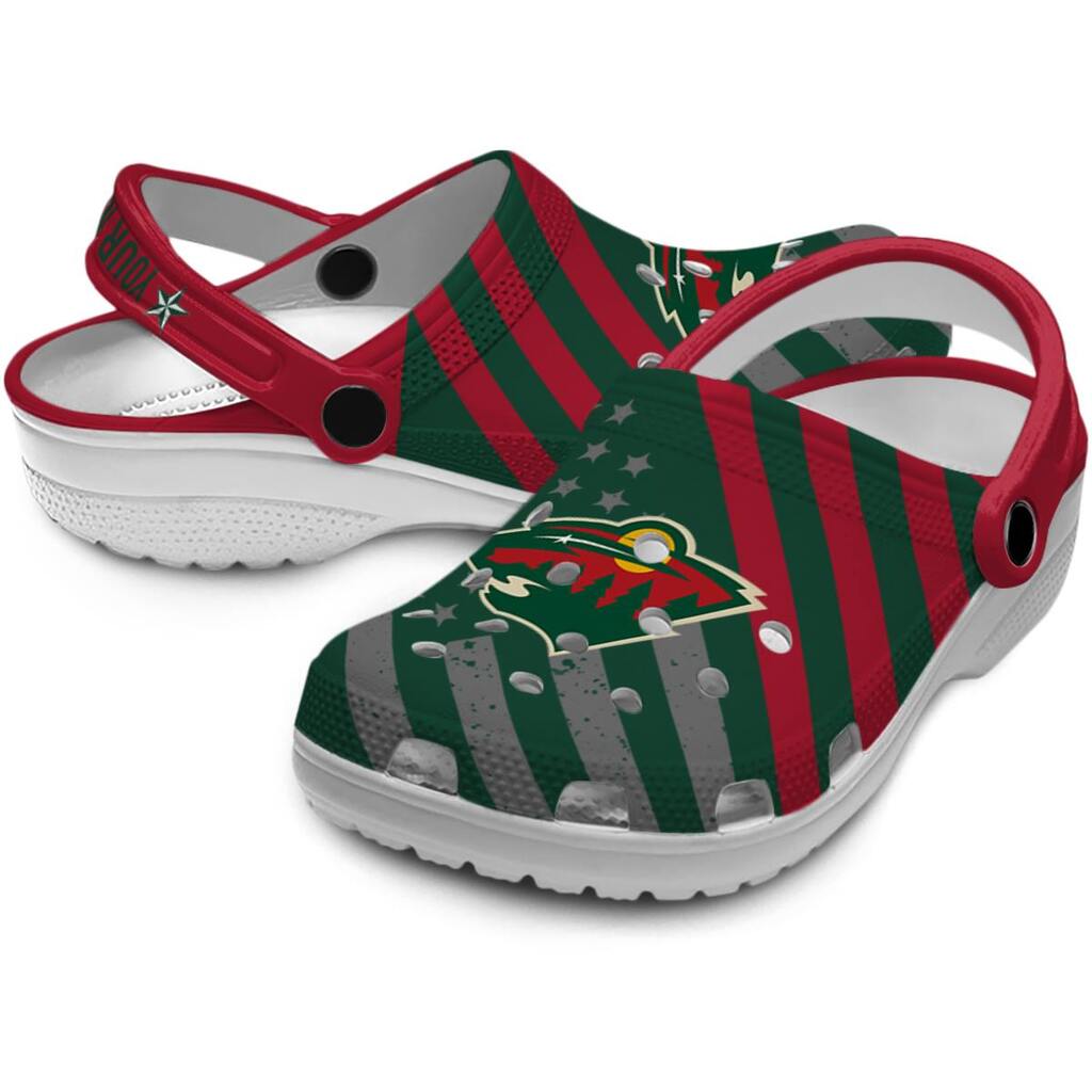 Custom Minnesota Wild Star-Spangled Graphic ClogTVC1801877 - Image 3