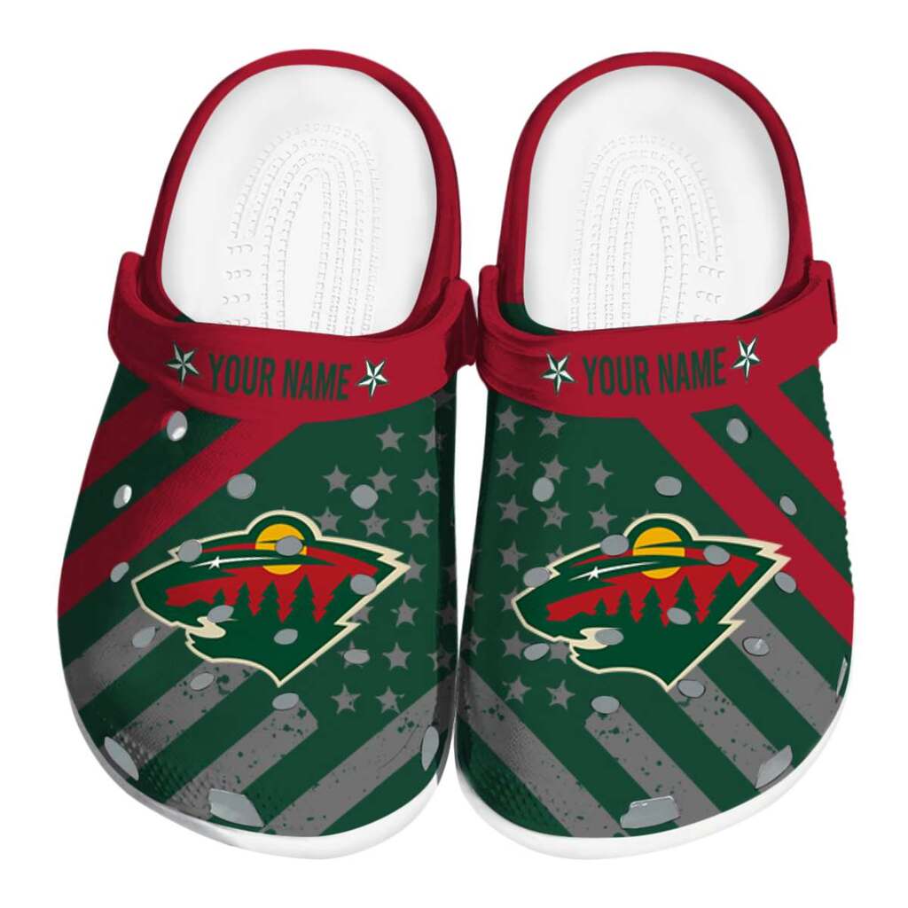 Custom Minnesota Wild Star-Spangled Graphic ClogTVC1801877
