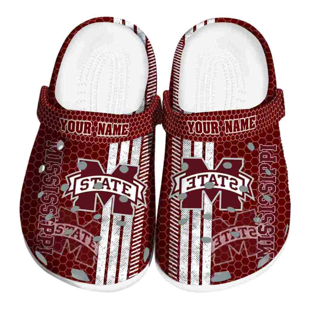 Custom Mississippi State Bulldogs Contrasting Stripes ClogTVC180114
