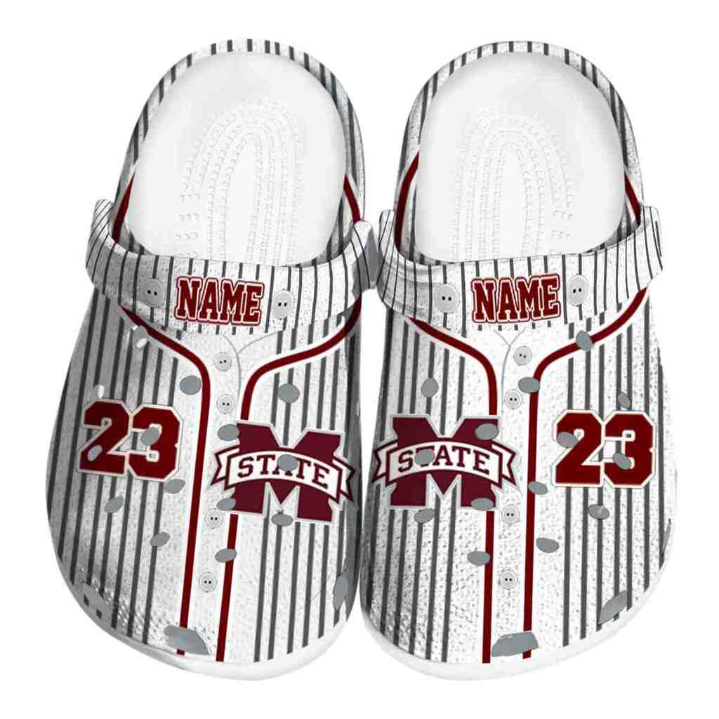 Custom Mississippi State Bulldogs Pinstripe Pattern ClogTVC180114