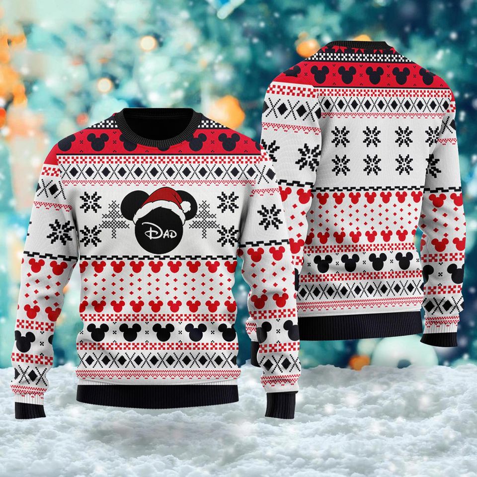 Custom Mouse Santa Hat Family Matching Ugly Sweatshirts, Christmas Gift For Men, Women, Kid - Image 2