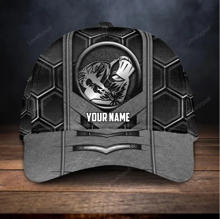 Custom Multicolor welder metal all over printed classic cap, welder metal 3D cap for Men, Gift for welder Trucker Hats Custom Hats Gifts For Men & Women