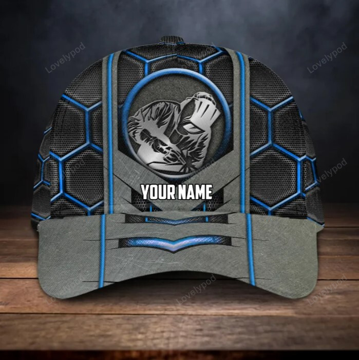 Custom Multicolor welder metal all over printed classic cap, welder metal 3D cap for Men, Gift for welder Trucker Hats Custom Hats Gifts For Men & Women