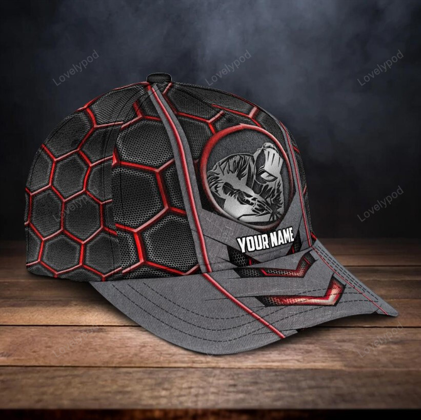 Custom Multicolor welder metal all over printed classic cap, welder metal 3D cap for Men, Gift for welder Trucker Hats Custom Hats Gifts For Men & Women