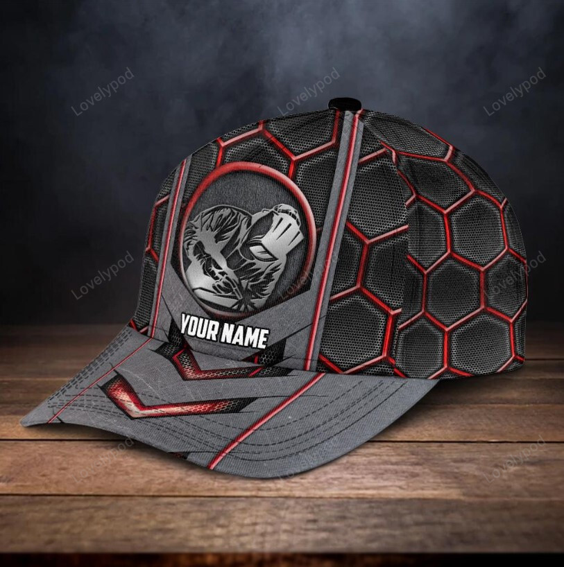 Custom Multicolor welder metal all over printed classic cap, welder metal 3D cap for Men, Gift for welder Trucker Hats Custom Hats Gifts For Men & Women