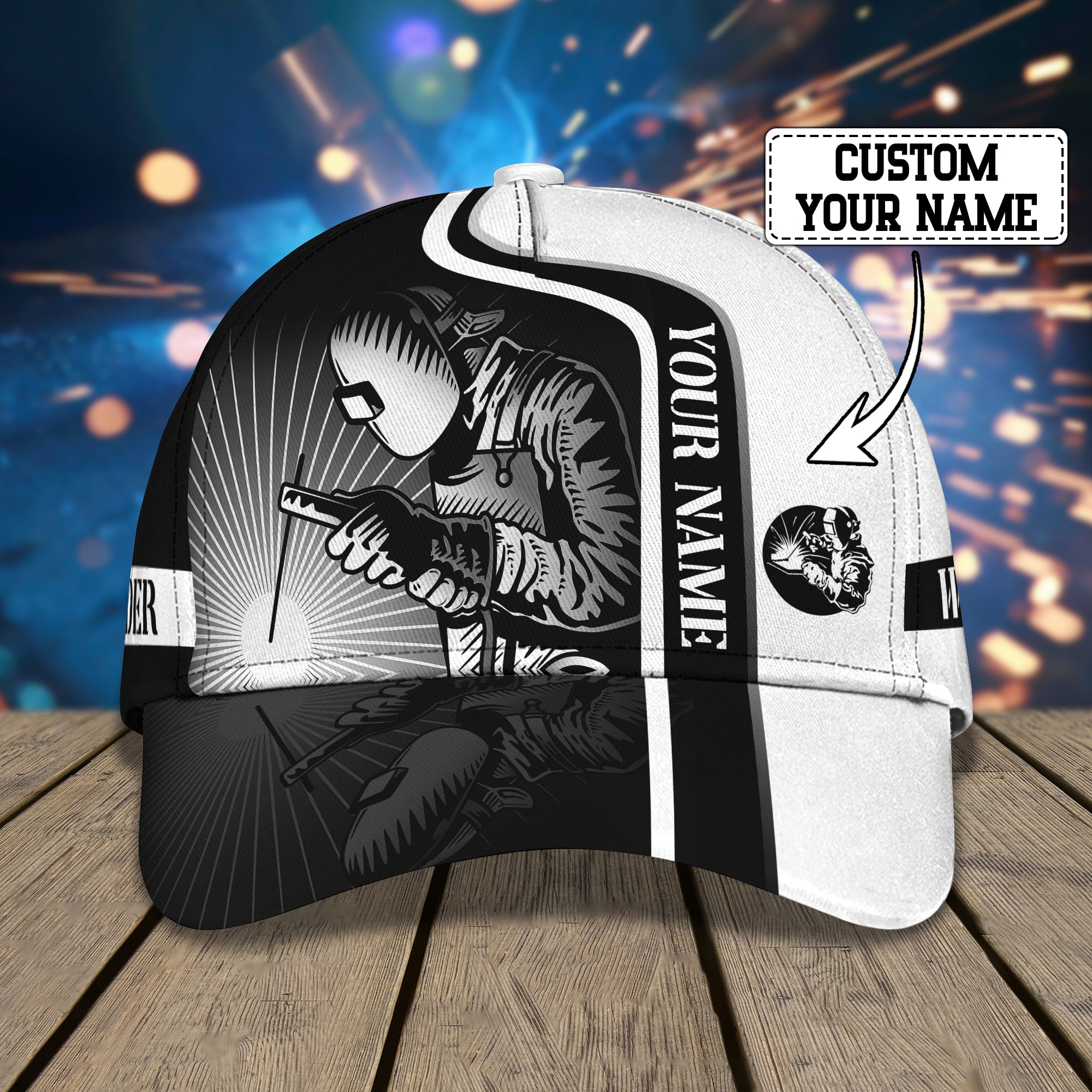 Custom Name 3D Full Printed Classic Cap Hat For Welder, Welding Cap Hat Trucker Hats Custom Hats Gifts For Men & Women