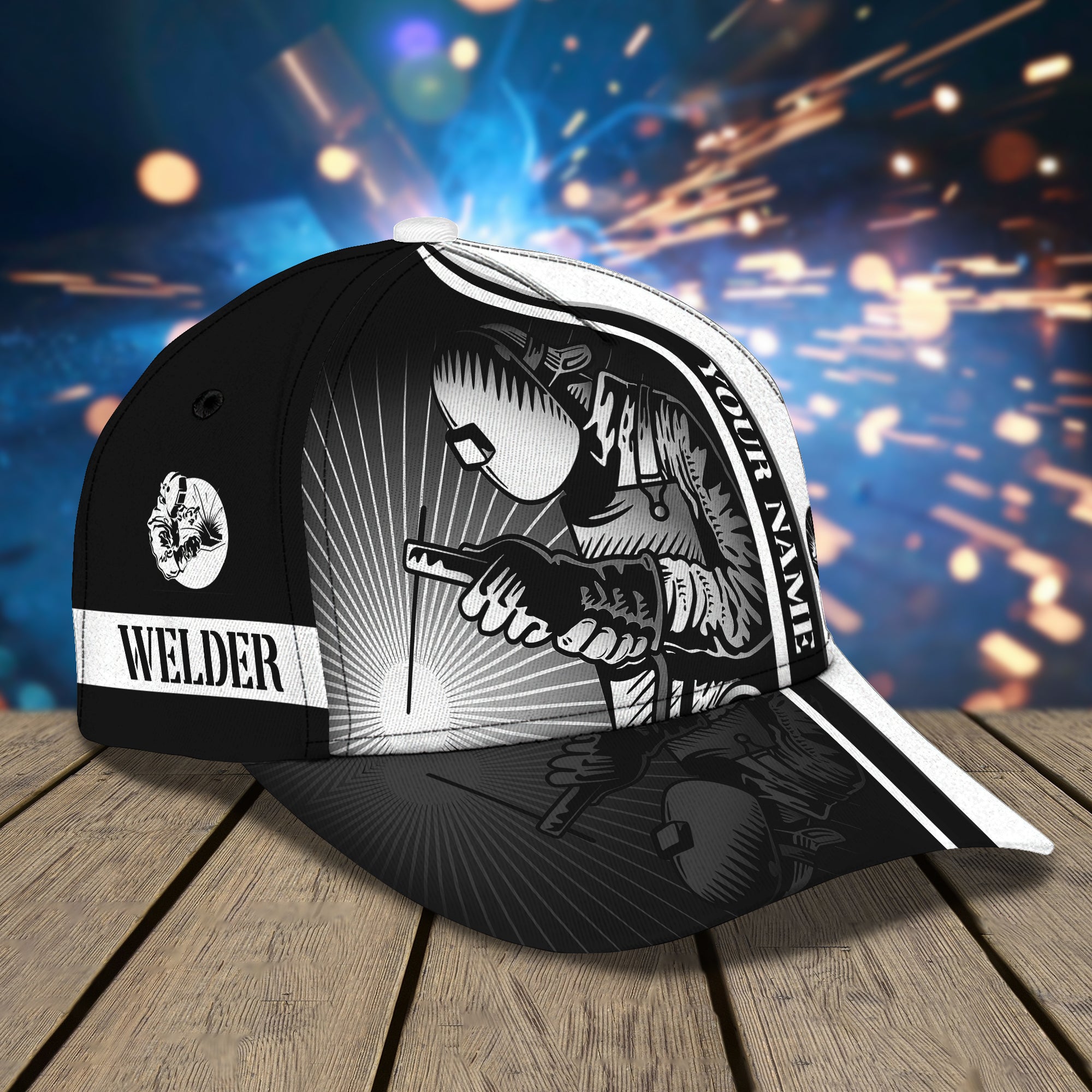 Custom Name 3D Full Printed Classic Cap Hat For Welder, Welding Cap Hat Trucker Hats Custom Hats Gifts For Men & Women