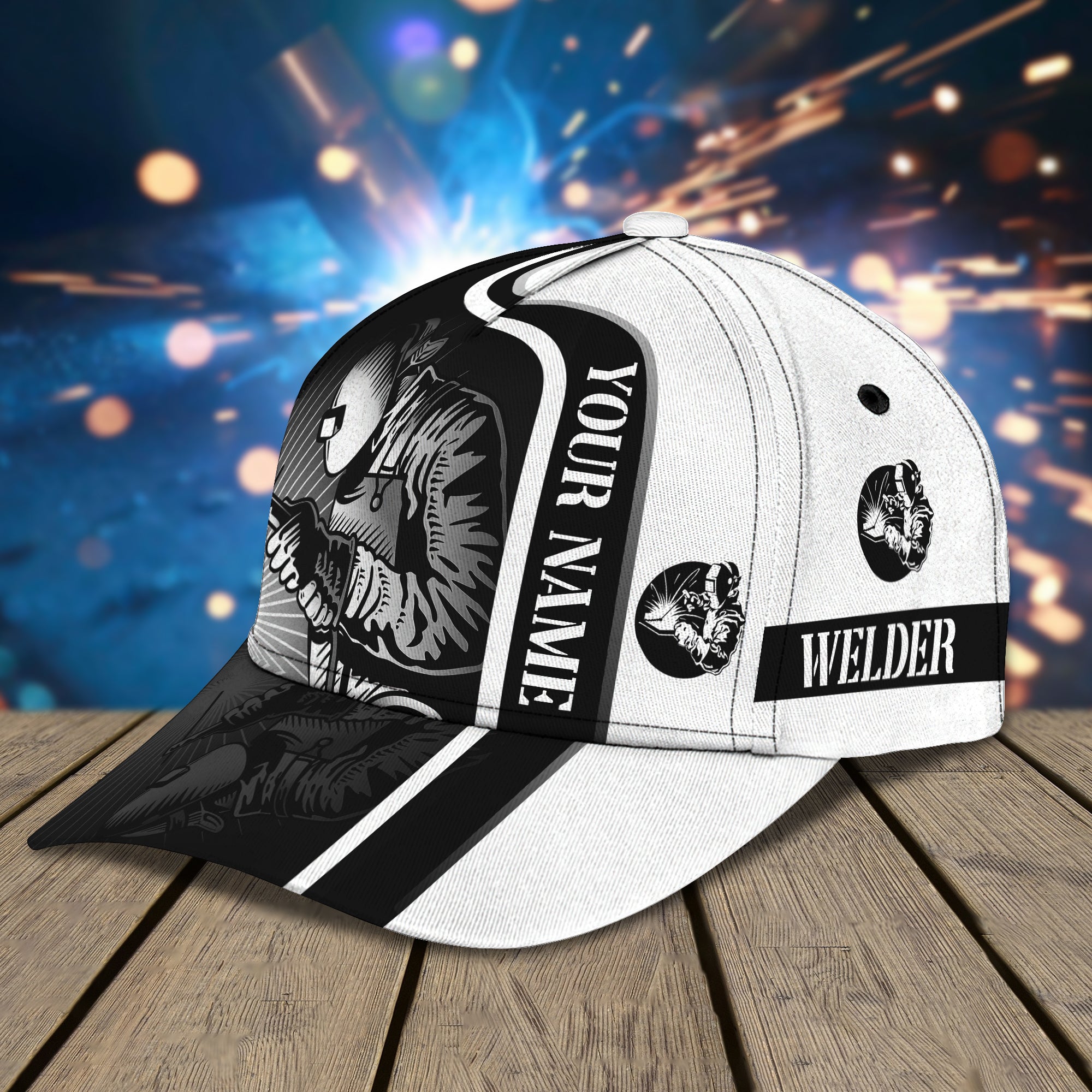 Custom Name 3D Full Printed Classic Cap Hat For Welder, Welding Cap Hat Trucker Hats Custom Hats Gifts For Men & Women