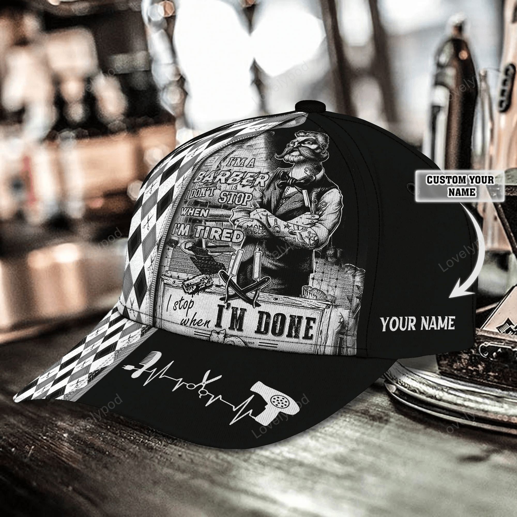 Custom Name Barber Baseball Cap Hat For Men, Woman Barber Caps, Birthday Gift For Barber Friend Trucker Hats Custom Hats Gifts For Men & Women