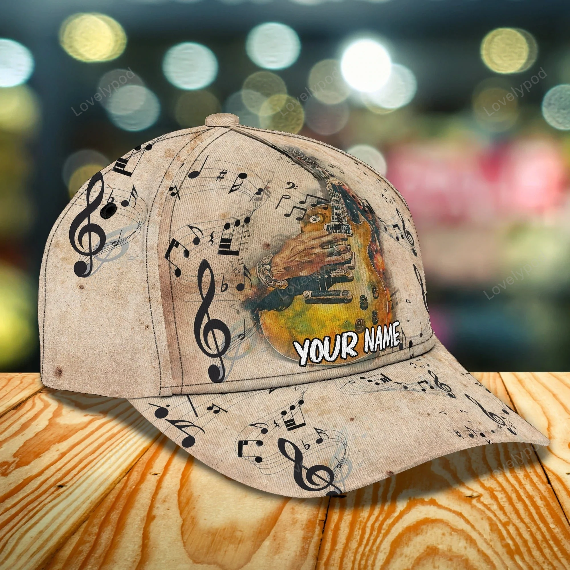 Custom Name Baseball Guitar Cap For Men And Woman, Musican 3D Cap, Guitarist Cap Hat For Summer Trucker Hats Custom Hats Gifts For Men & Women