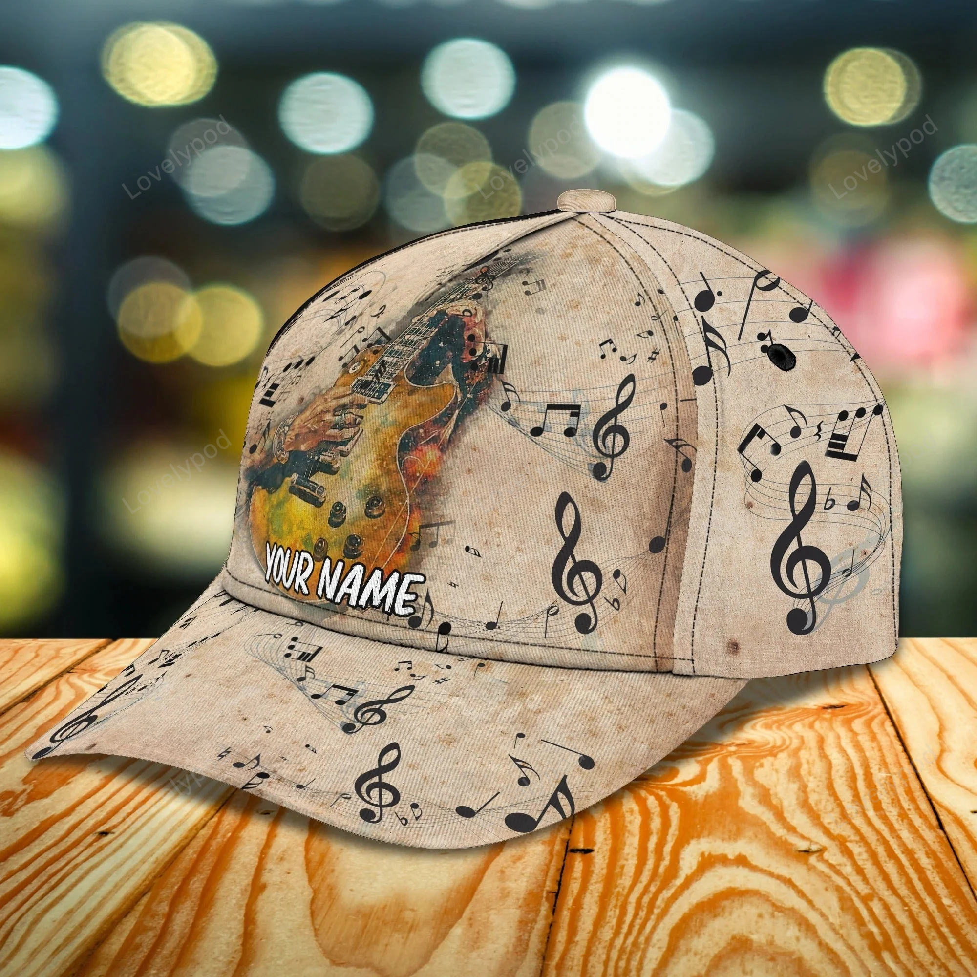 Custom Name Baseball Guitar Cap For Men And Woman, Musican 3D Cap, Guitarist Cap Hat For Summer Trucker Hats Custom Hats Gifts For Men & Women