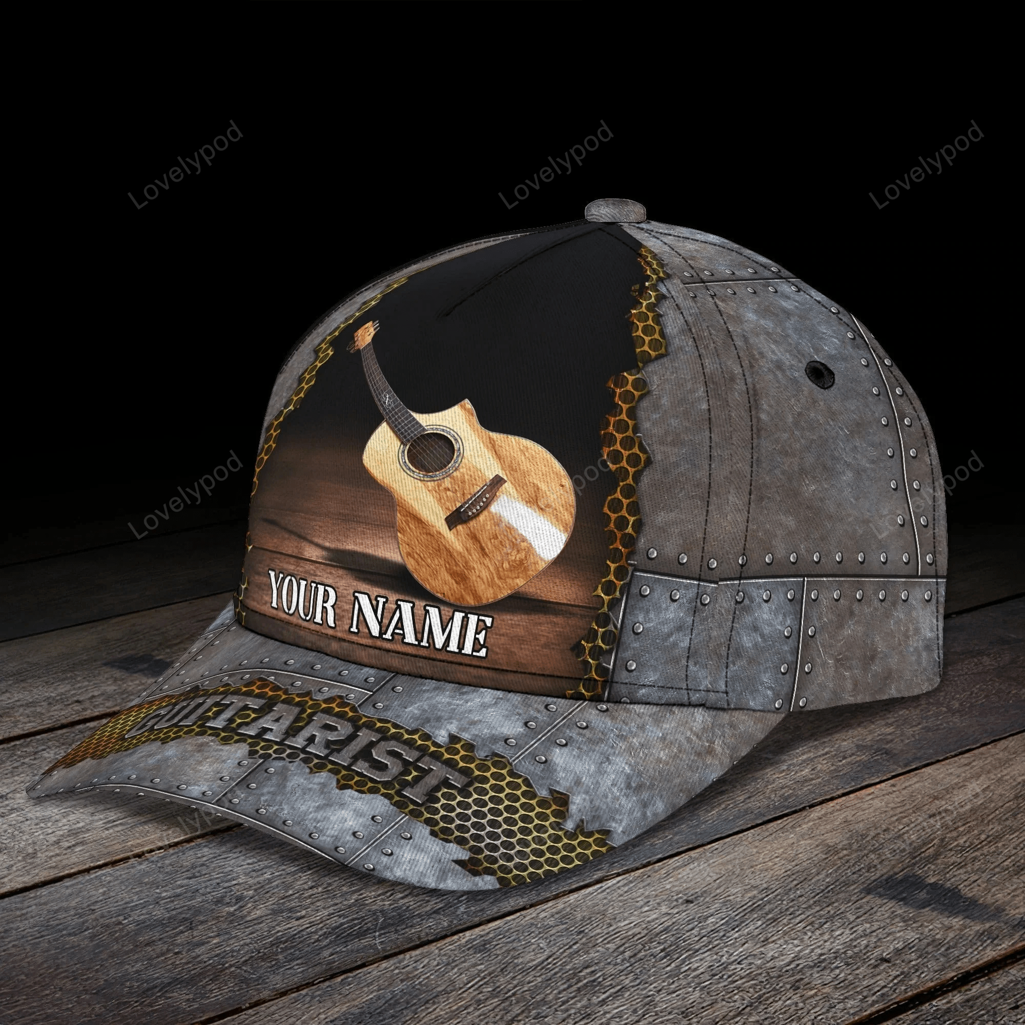 Custom Name Baseball Guitar Cap For Men And Woman, Musican 3D Cap, Guitarist Cap Hat For Summer Trucker Hats Custom Hats Gifts For Men & Women