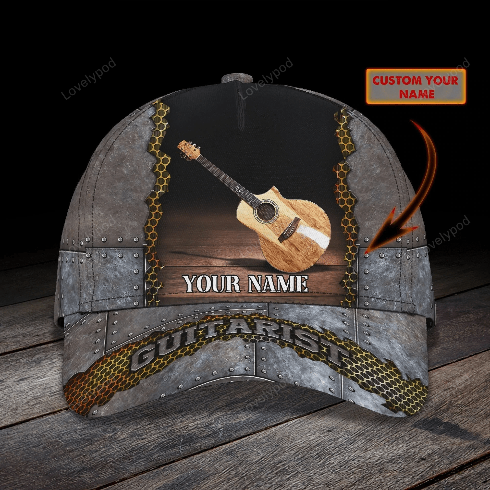 Custom Name Baseball Guitar Cap For Men And Woman, Musican 3D Cap, Guitarist Cap Hat For Summer Trucker Hats Custom Hats Gifts For Men & Women