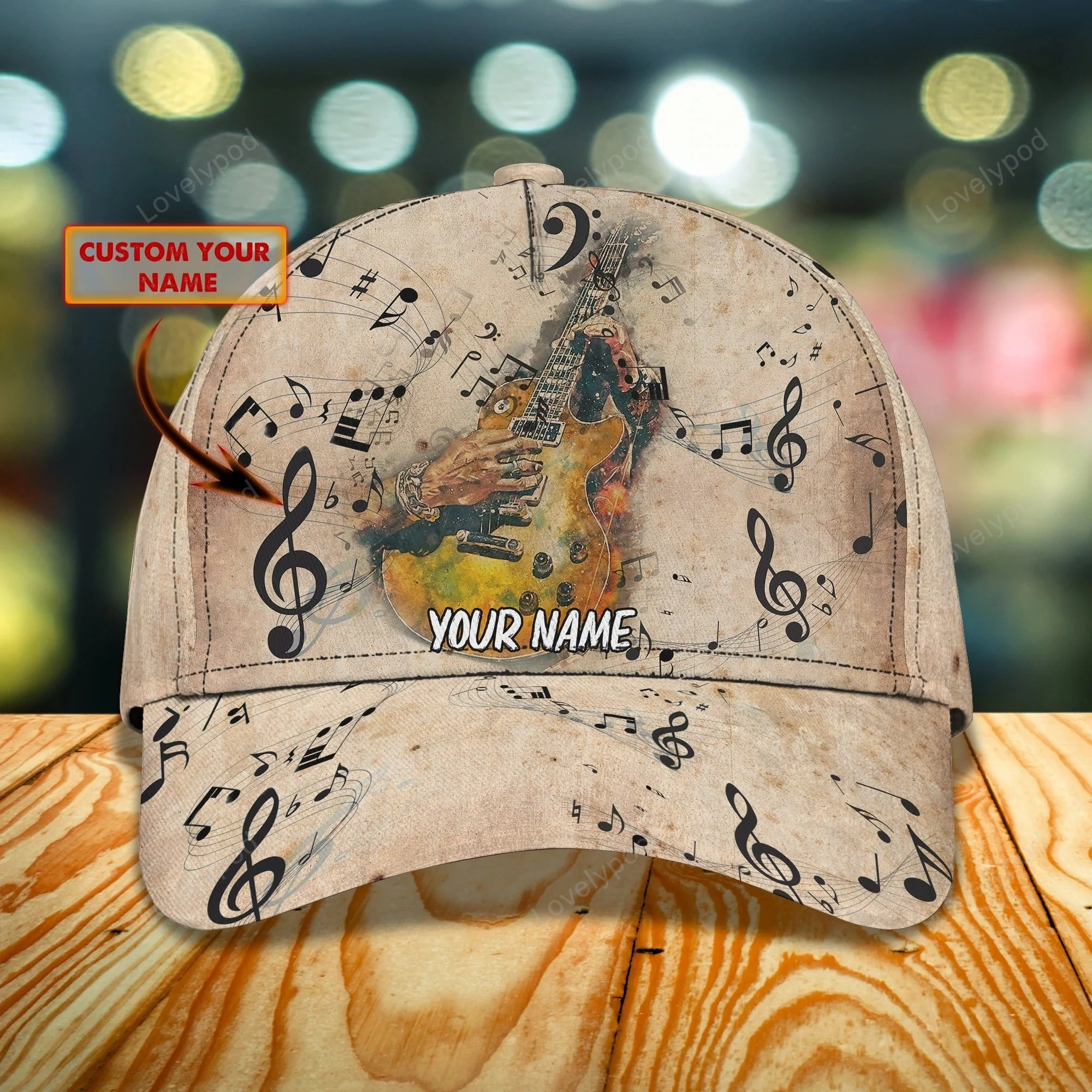 Custom Name Baseball Guitar Cap For Men And Woman, Musican 3D Cap, Guitarist Cap Hat For Summer Trucker Hats Custom Hats Gifts For Men & Women