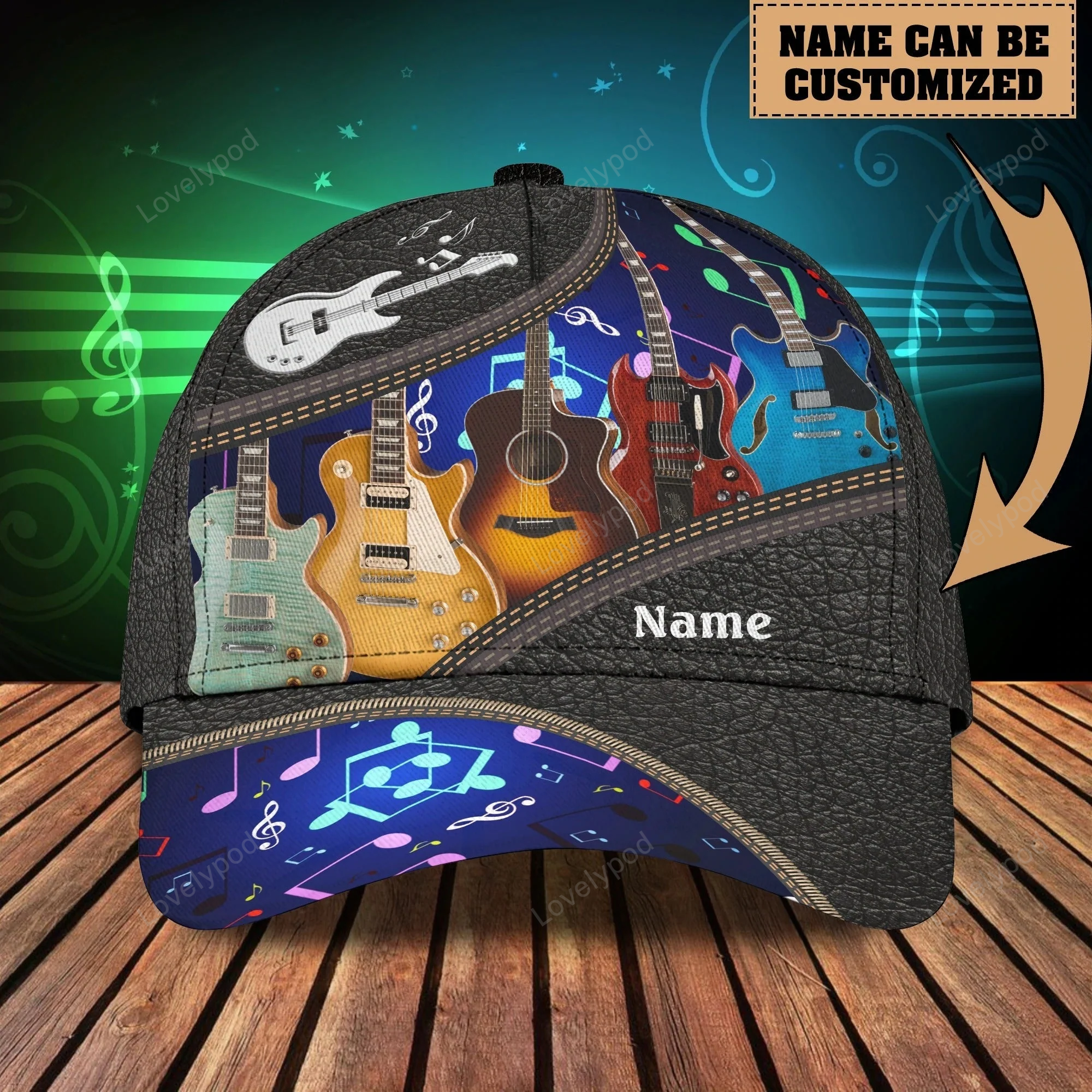 Custom Name Baseball Guitar Cap Hat, I Play Guitar And I Forget Things 3D Cap For Musican Guitarist Cap Trucker Hats Custom Hats Gifts For Men & Women