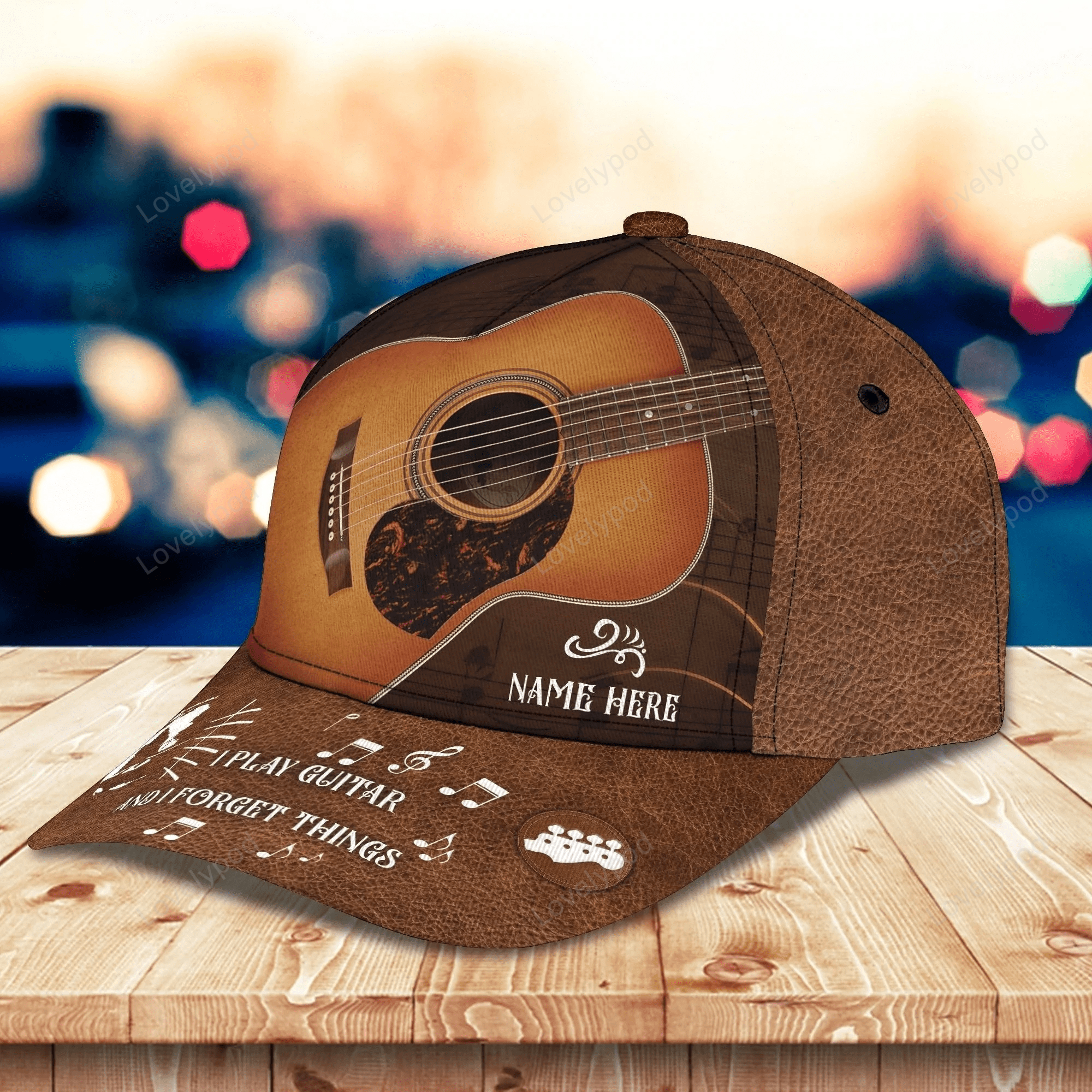 Custom Name Baseball Guitar Cap Hat, I Play Guitar And I Forget Things 3D Cap For Musican Guitarist Cap Trucker Hats Custom Hats Gifts For Men & Women