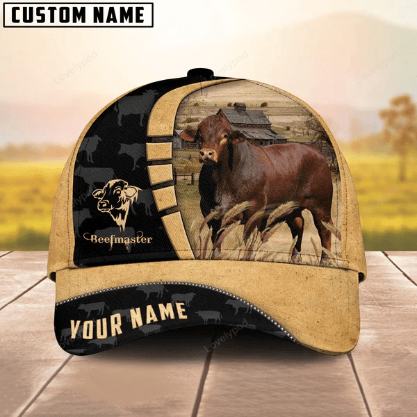 Custom Name Beefmaster Cattle Farmhouse Cap for men and women, Cow Classic Cap, Gift For Farmer Trucker Hats Custom Hats Gifts For Men & Women